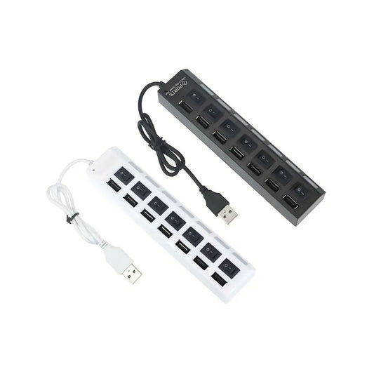 Adapter Hub Power 7 Ports LED USB 2.0