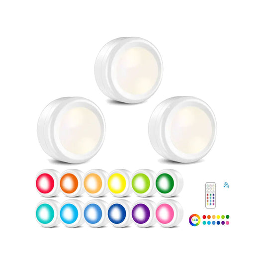 13 Colors Changeable LED Puck Light 6 Pcs + Remote controls